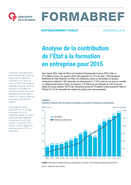 Analyse de la contribution de l'État à la formation en entreprise pour 2015
