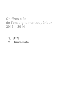 Chiffres clés de l'enseignement supérieur 2013-2014, BTS et Université